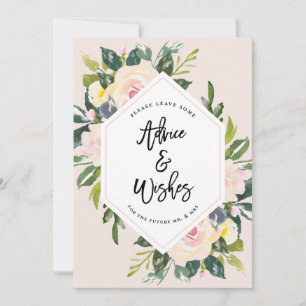 Floral Blush Handwritten Advice & Wishes Mr & Mrs