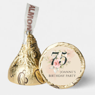 Floral Blush Pink 75th Birthday Party Hershey®'s Kisses®