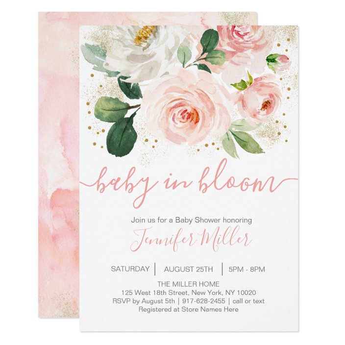 baby in bloom invitations