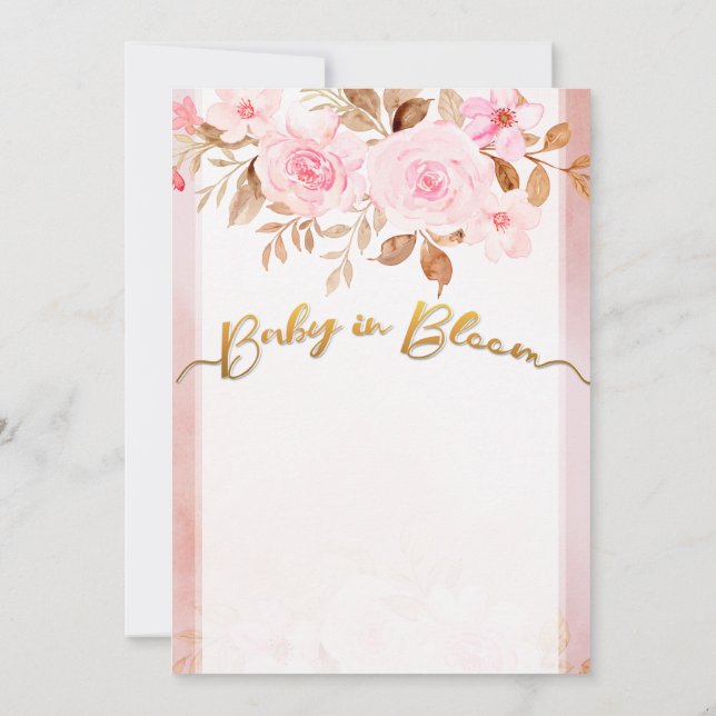 Floral Blush Pink Baby Shower Save The Date Invite (Back)