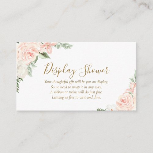 Floral Blush Pink Bridal Display Shower Enclosure Card