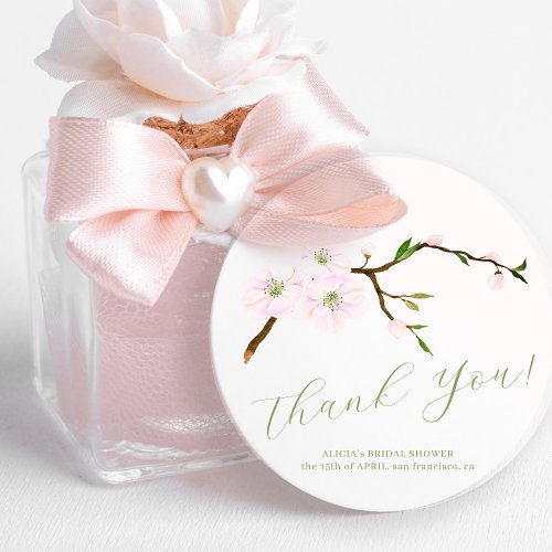 Floral blush pink bridal shower thank you favor favor tags
