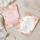 Rose Gold Dress Quinceañera Invitation – Vitedly