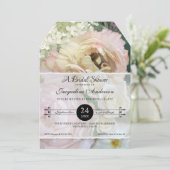 Floral Blush Pink Peony Hydrangea Elegant Garden Invitation (Standing Front)