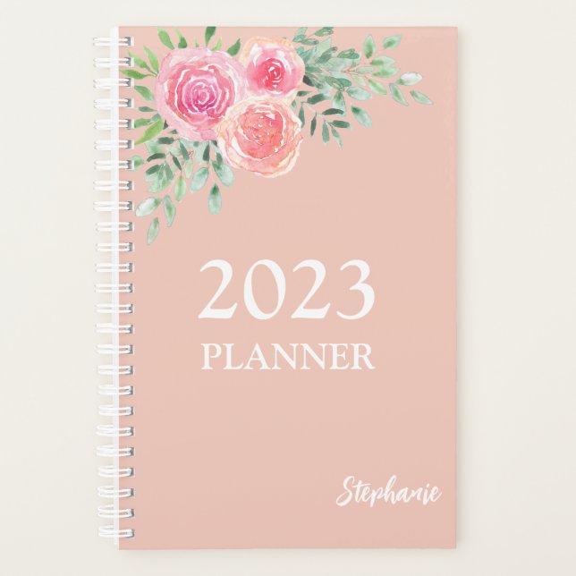 Floral Blush Pink  Planner (Front)
