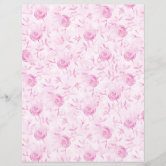 Pink Floral Bordered Scrapbook Paper