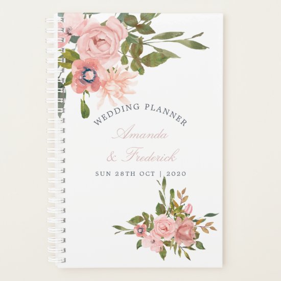 Floral Blush Pink Roses Wedding Planner