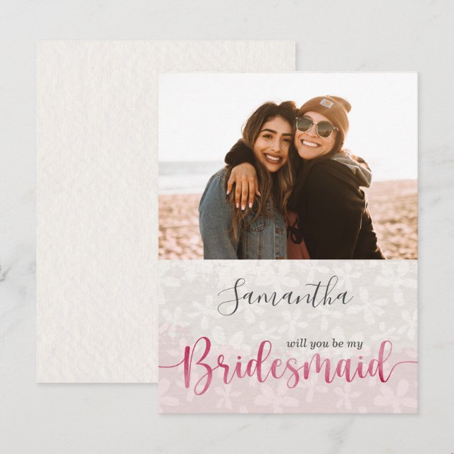 Floral Blush Pink Watercolor Invitation Postcard (Front/Back)