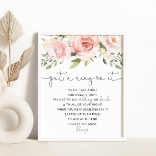 Floral blush put a ring on it game poster