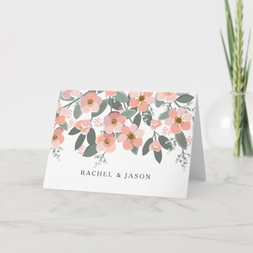 Floral Blush Watercolor Personalized Stationery Note Card