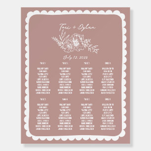 Floral Blush Wedding Seating Chart Foam Board