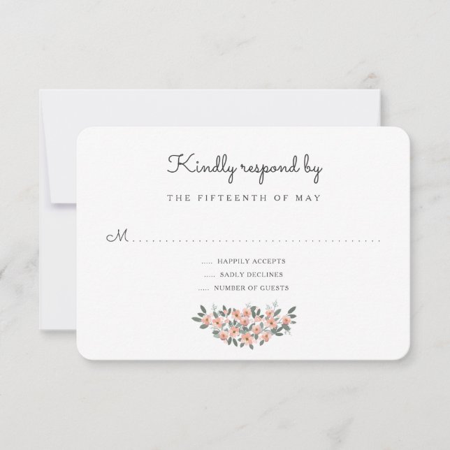 Floral Blush Wedding Suite Response RSVP (Front)