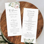 Floral Blush White Peony Elegant Wedding Program<br><div class="desc">A beautiful and elegant wedding program with blush and white peony flowers. This romantic design will add a perfect touch to your wedding stationary. Personalize it with your your details or add an additional wording to it! Floral Blush White Peony Elegant Wedding Program. White Floral Greenery Wedding Order of Service....</div>