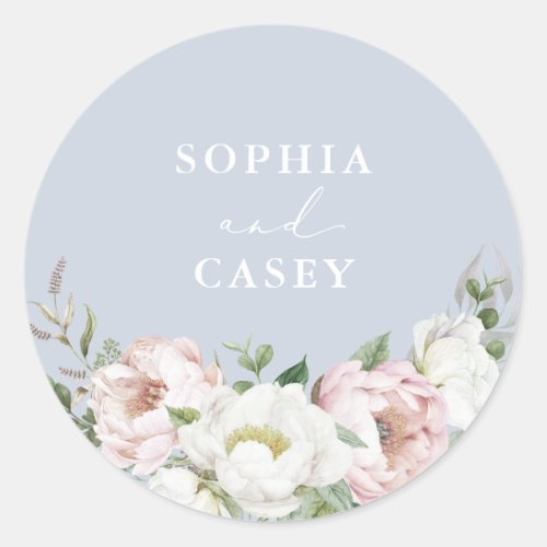 Floral Blush White Peony Greenery Envelope Seal