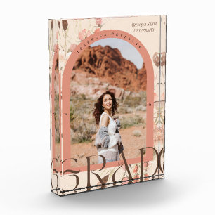 Floral Bohemian Arch Frame Graduation Photo Block