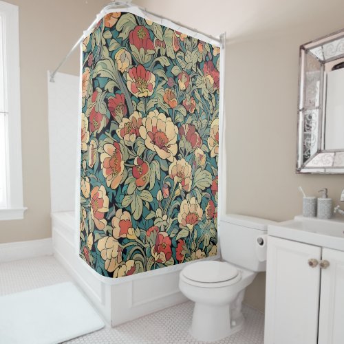 Floral Bohemian Chic Pattern Shower Curtain