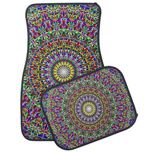 Floral Bohemian Magic Mandala Car Floor Mat