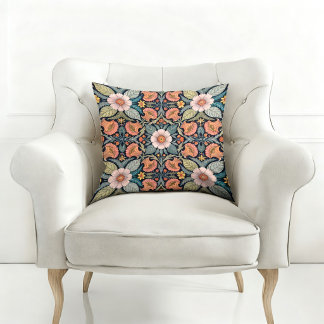FLORAL BOHEMIAN VINTAGE PATTERNED THROW PILLOW