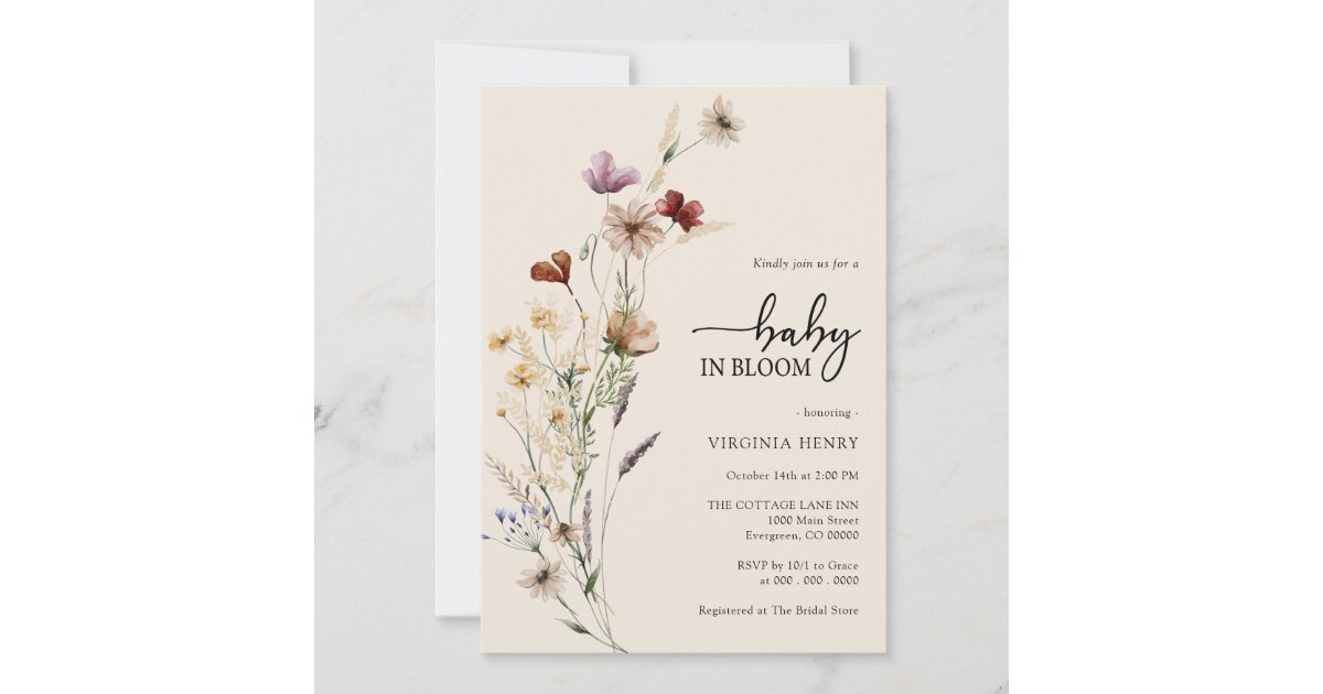 Floral Boho Baby Shower Invitation Zazzle