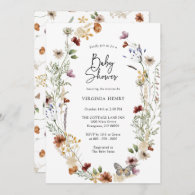 Floral Boho Baby Shower Invitation