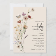 Floral Boho Baby Shower Invitation