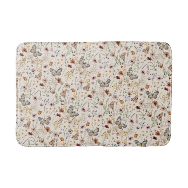 Floral Boho Bath Mat (Front)