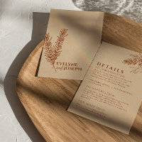 Floral Boho Beige Terracotta Wedding Details