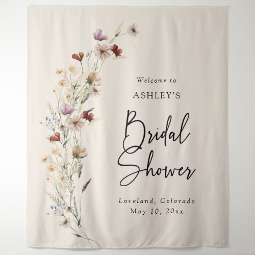 Floral Boho Bridal Shower Tapestry