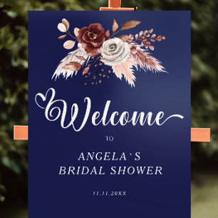 Floral Boho Calligraphy Fall Bridal Shower Foam Board