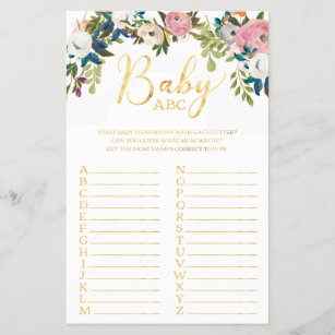 boho chic abc shower floral game baby