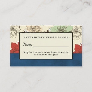 Floral Boho-Chic, Diaper Raffle Ticket Enclosure Card