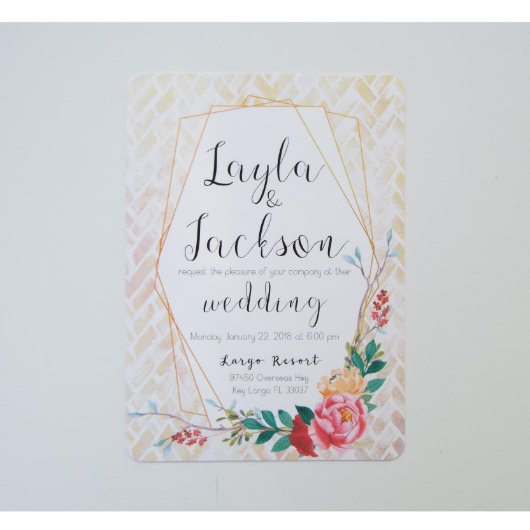 Floral Boho Chic Wedding Invitation (Top)