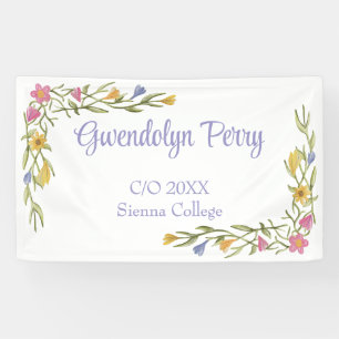Floral Boho College Graduation Party Banner