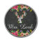 Floral Boho Deer Monogram Name Mouse Pad