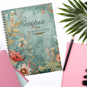 Floral BOHO Family Recipe Keepsake Notebook