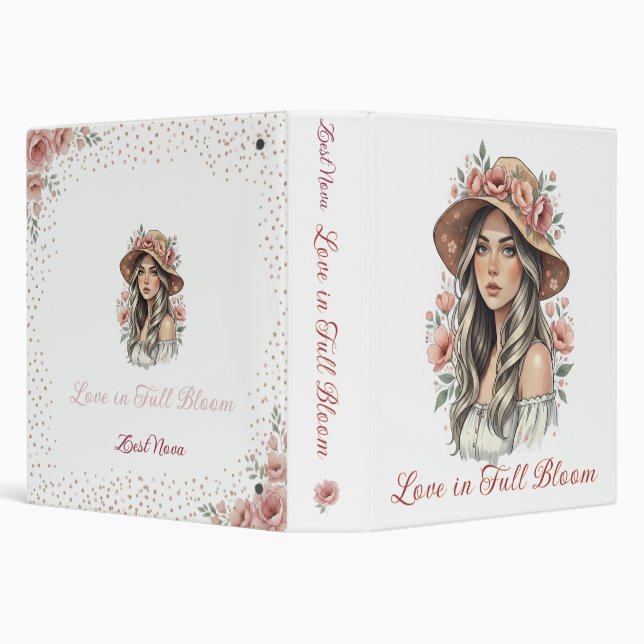 Floral Boho Girl Custom Name Binder (Background)