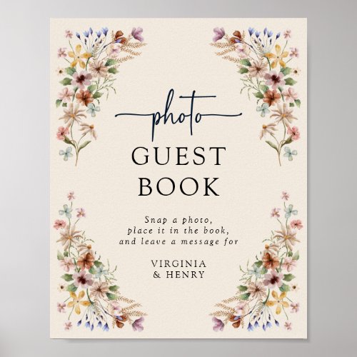 Floral Boho Guest Book Poster