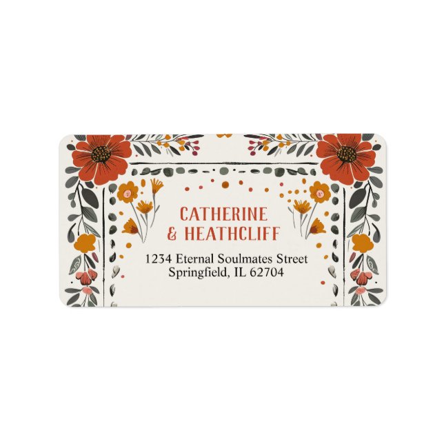 Floral Boho  Letterpress Table Number Wedding Label (Front)