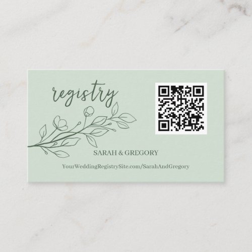 Floral Boho Minimalist Wedding QR Registry Cards