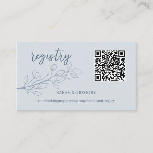 Floral Boho Minimalist Wedding QR Registry Cards