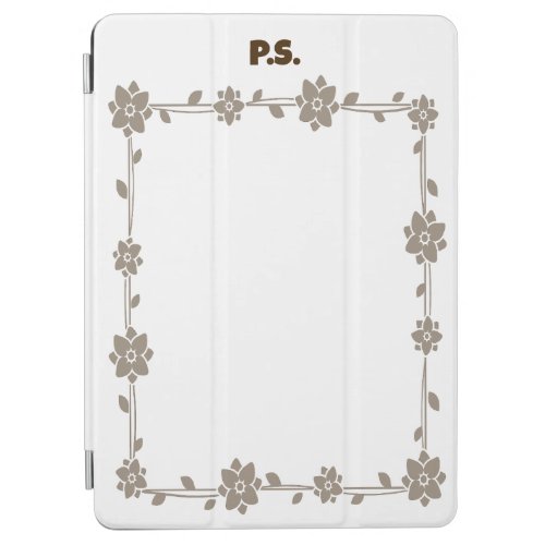 Floral Boho Monogram Brown  iPad Air Cover