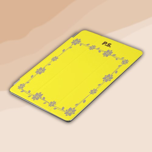 Floral Boho Monogram Brown  iPad Air Cover