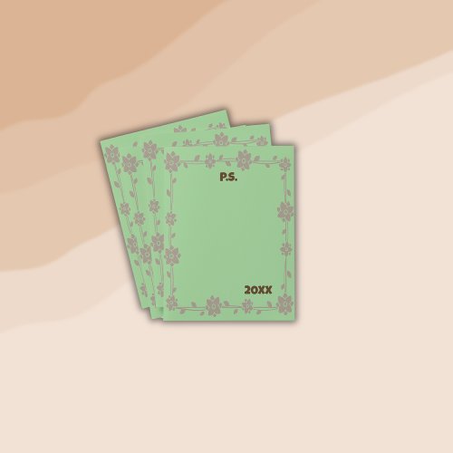 Floral Boho Monogram Brown  Pocket Folder