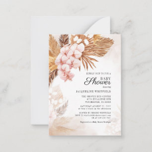 Floral Boho Pampas Grass Terracotta Baby Shower Note Card