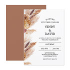 Floral Boho Pampas Grass Wedding Invitation