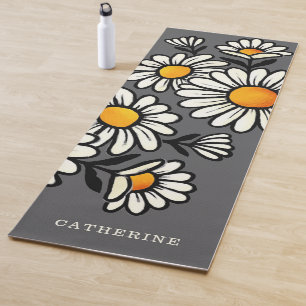 Floral Boho Pattern Custom Name Yoga Mat