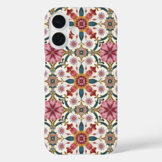 Floral Boho Pattern in Red, Pink & Teal Case-Mate iPhone Case