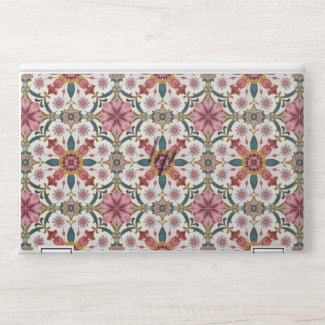 Floral Boho Pattern in Red, Pink & Teal HP Laptop Skin
