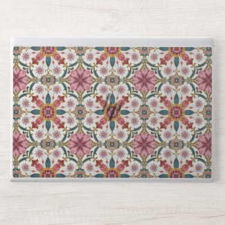 Floral Boho Pattern in Red, Pink & Teal HP Laptop Skin