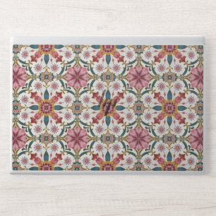 Floral Boho Pattern in Red, Pink & Teal HP Laptop Skin
